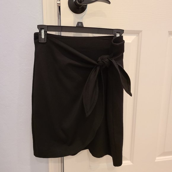 LOFT tie wrap skirt black size XS - Picture 1 of 4